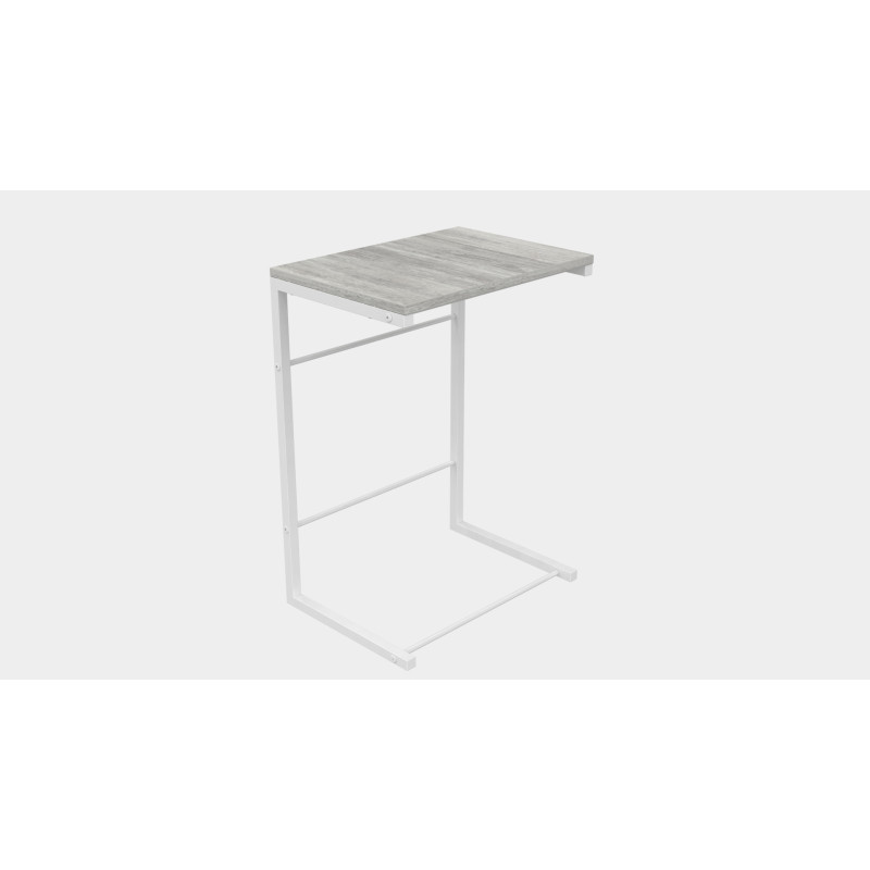 Столик приставний Террі Ferrum-decor 650x440x330 Білий метал ДСП Бетон 16 мм (FRD-104661)