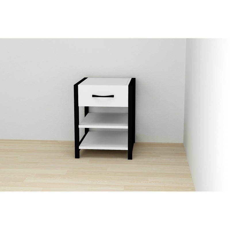 Тумба універсальна Ferrum-decor Вів'єн 1/2 50x41x40 чорний ДСП Біле 16мм (FRD-104121)