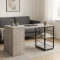 Стол-тумба трансформер Смарт 2/1 Ferrum-decor 750x1450x500 Черный металл ДСП Бетон 16 мм (FRD-105101)