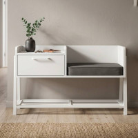 Банкетка с тумбочкой Ferrum-decor Бланка 540x1000x320 металл Белый ДСП Белое 16 мм (FRD-103031)