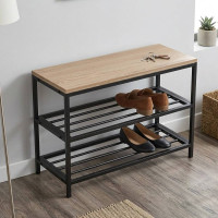 Банкетка универсальная Ferrum-decor Слайм 45x63x26 черный ДСП Дуб Сан-Марино 16мм (FRD-104071)