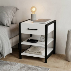 Тумба універсальна Ferrum-decor Вів'єн 1/2 50x41x40 чорний ДСП Біле 16мм (FRD-104121)