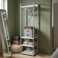 Шафа Гардероб Уні секція 3 серії Конект Ferrum-decor 220x60x50см Білий метал ДСП Білий 32 мм (FRD-104531)