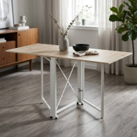 Стол-книжка трансформер Орион 2 Ferrum-decor 750x1520x730 Белый металл ДСП Дуб Сан-Марино 16 мм (FRD-104591)