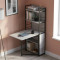 Стол книжка с этажеркой Практик 2 Ferrum-decor 1555x640x990 Черный металл ДСП Бетон 16 мм (FRD-104631)