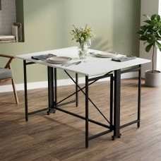 Стол-книжка трансформер Орион 3 Ferrum-decor 750x1150x880 Черный металл ДСП Белое 16 мм (FRD-105081)
