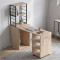 Стол-тумба трансформер Смарт 4/2 с этажеркой Ferrum-decor 1430x1450x600 Черный металл ДСП Дуб Сан-Марино 16 мм (FRD-105131)