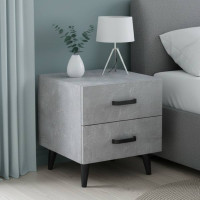 Тумба Віва 2 на конусних ніжках Ferrum-decor 41x35x40 Чорний метал ДСП Бетон 16 мм (FRD-106809)