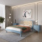 Односпальне дерев'яне ліжко Mebigrand Токіо Сіро-синій (S7010R90B)/Аляска 23 (Бежевий) 90х190 см (MBG-11113)