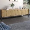 Тумба под телевизор на 3 ящика LION Wood с черными ножками 180x50x40 см Дуб Артизан (LION-043098)
