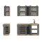 Кухня модульна Еверест Оптіма набір №3 Графіт 2,6 м (без стільниці) (EVR-5703)