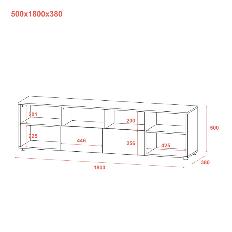 Тумба під ТВ Doros Рон 4 180х38х50 см Білий (DRS-011298)