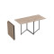 Стол трансформер книга Панама Ferrum-decor 75x148x68 Черный металл ДСП Дуб Сан-Марино 16 мм (FRD-106830)