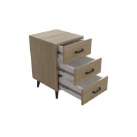 Тумба Віва 3 на конусних ніжках Ferrum-decor 56,5x35x40 Чорний метал ДСП Дуб Сонома 16 мм (FRD-106820)