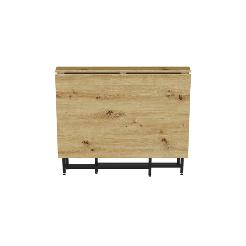 Стол трансформер книжка Вуди Ferrum-decor 75x130x90 Черный металл ДСП Дуб Артизан 16 мм (FRD-106750)