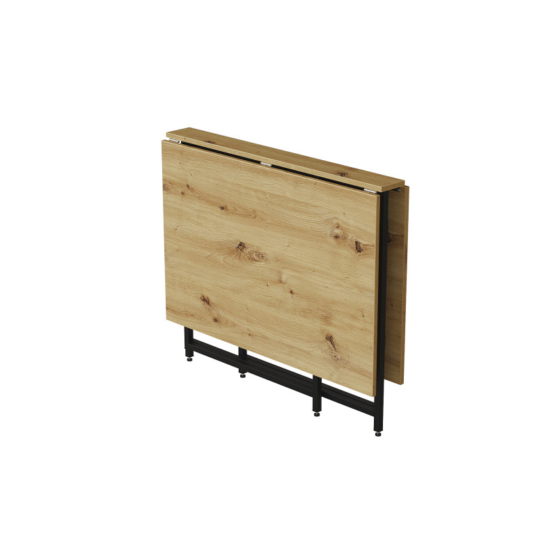 Стол трансформер книжка Вуди Ferrum-decor 75x130x90 Черный металл ДСП Дуб Артизан 16 мм (FRD-106750)
