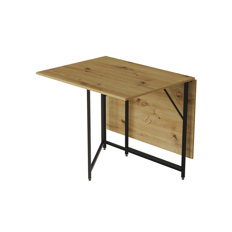 Стол трансформер книжка Вуди Ferrum-decor 75x130x90 Черный металл ДСП Дуб Артизан 16 мм (FRD-106750)
