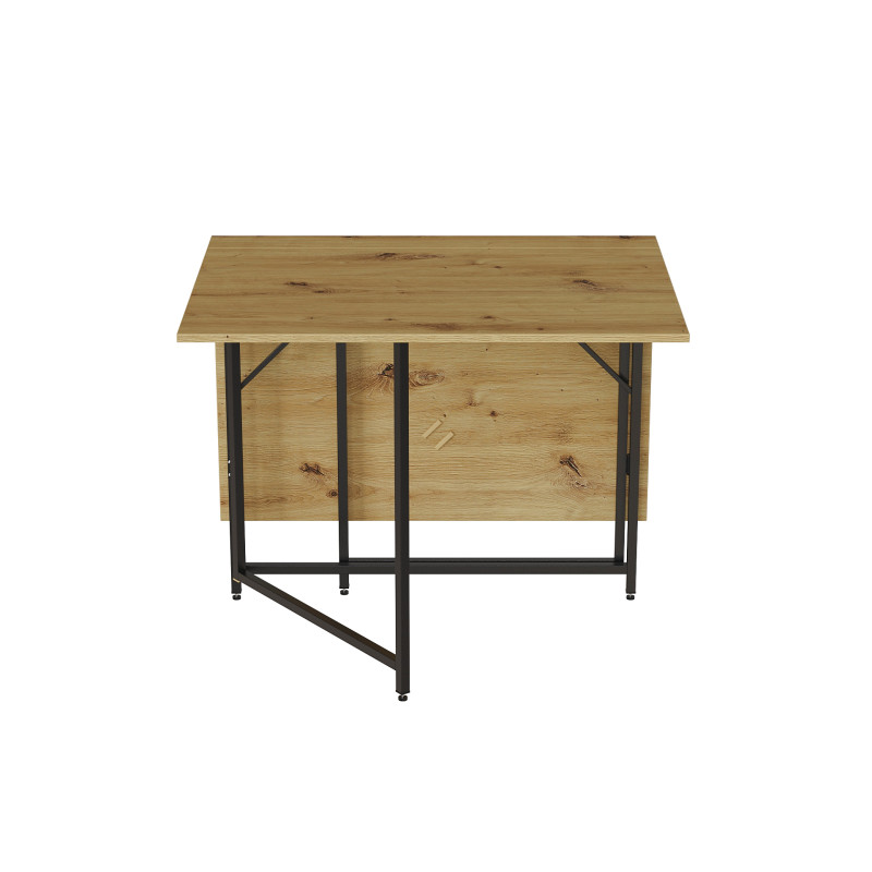 Стол трансформер книжка Вуди Ferrum-decor 75x130x90 Черный металл ДСП Дуб Артизан 16 мм (FRD-106750)
