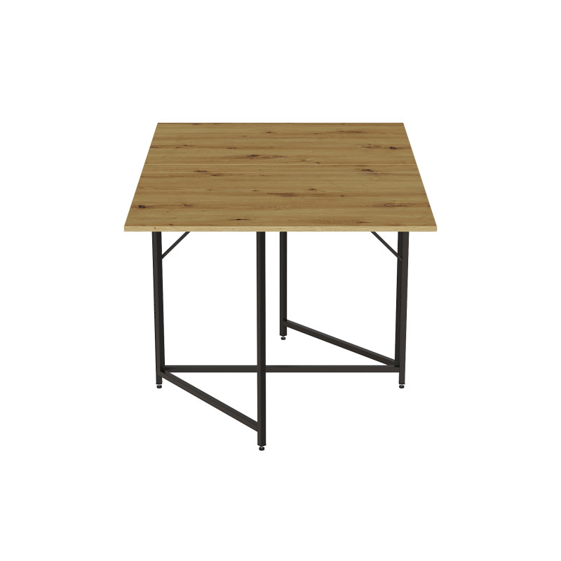 Стол трансформер книжка Вуди Ferrum-decor 75x130x90 Черный металл ДСП Дуб Артизан 16 мм (FRD-106750)