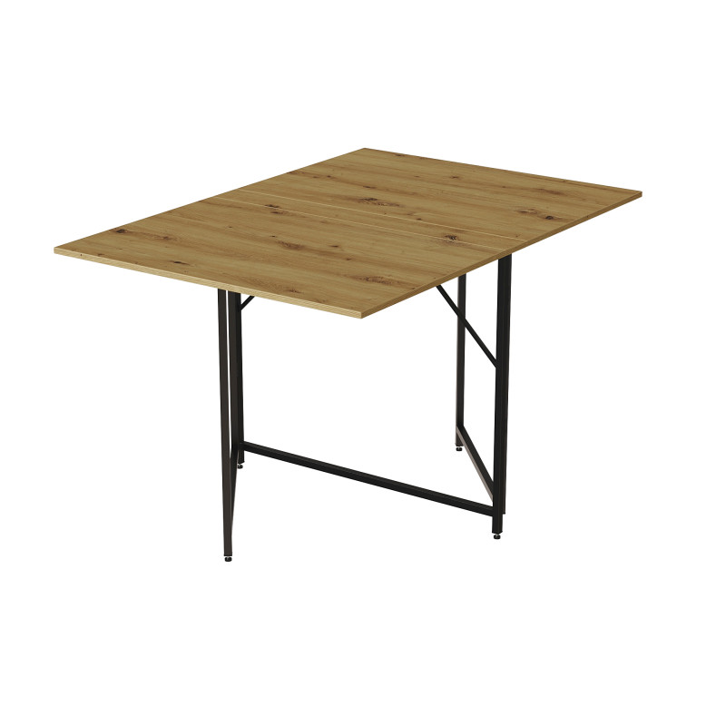 Стол трансформер книжка Вуди Ferrum-decor 75x130x90 Черный металл ДСП Дуб Артизан 16 мм (FRD-106750)