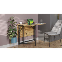 Стол трансформер книжка Вуди Ferrum-decor 75x130x90 Черный металл ДСП Дуб Артизан 16 мм (FRD-106750)