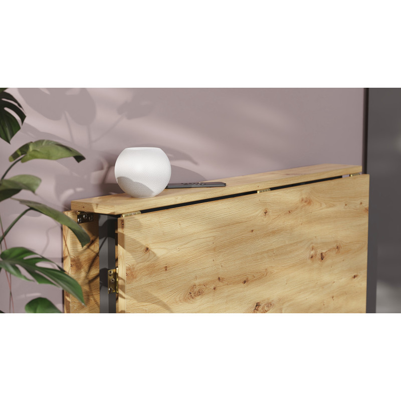 Стол трансформер книжка Вуди Ferrum-decor 75x130x90 Черный металл ДСП Дуб Артизан 16 мм (FRD-106750)