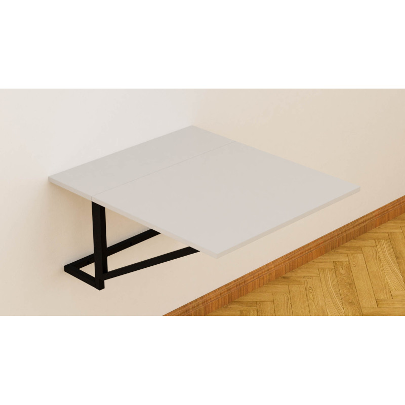 Стол раскладной Александр 1 Ferrum-decor 750x600x700 Черный металл ДСП Белое 16 мм (FRD-104892)