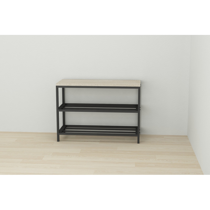 Банкетка универсальная Ferrum-decor Слайм 45x63x26 черный ДСП Дуб Сонома 16мм (FRD-104072)