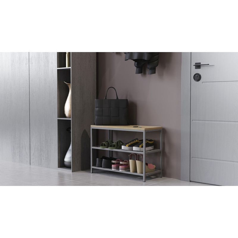 Банкетка универсальная Ferrum-decor Слайм 45x63x26 серый ДСП Дуб Сонома 16мм (FRD-104082)