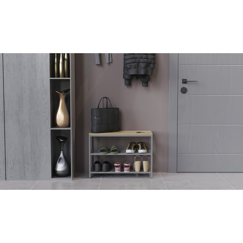 Банкетка универсальная Ferrum-decor Слайм 45x63x26 серый ДСП Дуб Сонома 16мм (FRD-104082)