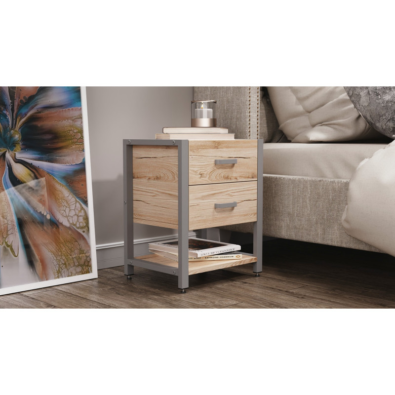 Тумба універсальна Ferrum-decor Вів'єн 2/1 50x41x40 сірий ДСП Дуб Сан-Марино 16мм (FRD-104182)