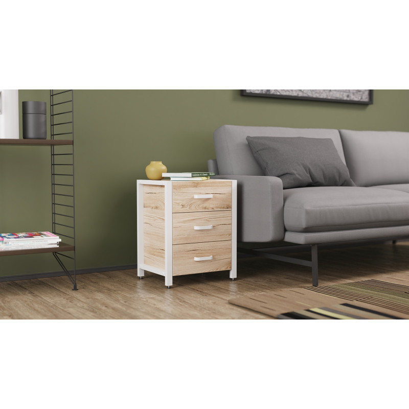 Тумба універсальна Ferrum-decor Вів'єн 3 50x41x40 білий ДСП Дуб Сан-Марино 16мм (FRD-104192)