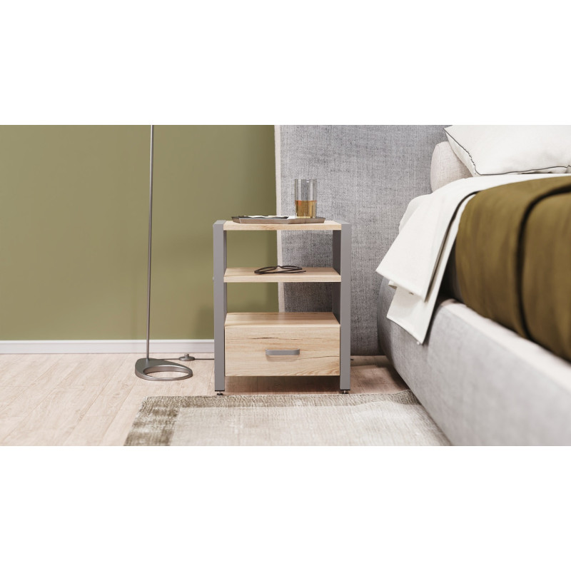 Тумба універсальна Ferrum-decor Вів'єн 1/1 50x41x40 сірий ДСП Дуб Сан-Марино 16мм (FRD-104152)