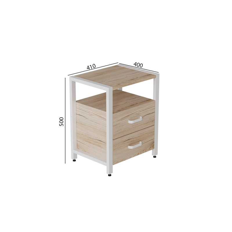 Тумба універсальна Ferrum-decor Вів'єн 2/2 50x41x40 білий ДСП Дуб Сан-Марино 16мм (FRD-104162)
