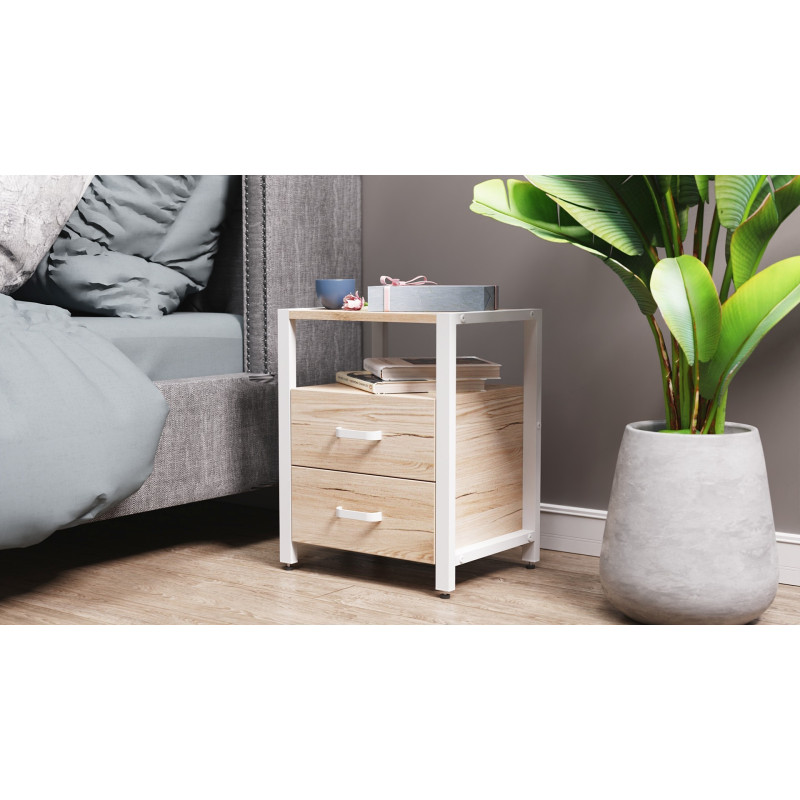 Тумба універсальна Ferrum-decor Вів'єн 2/2 50x41x40 білий ДСП Дуб Сан-Марино 16мм (FRD-104162)