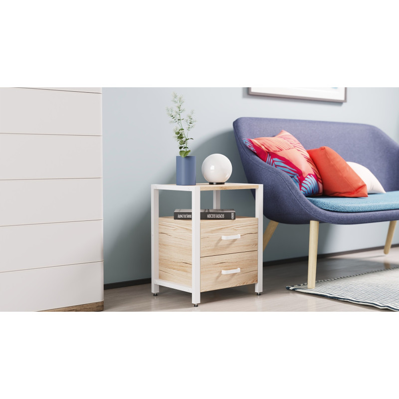 Тумба універсальна Ferrum-decor Вів'єн 2/2 50x41x40 білий ДСП Дуб Сан-Марино 16мм (FRD-104162)