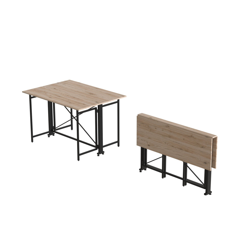 Стіл-книжка трансформер Оріон 3 Ferrum-decor 750x1150x880 Чорний метал ДСП Дуб Сан-Марино 16 мм (FRD-105082)