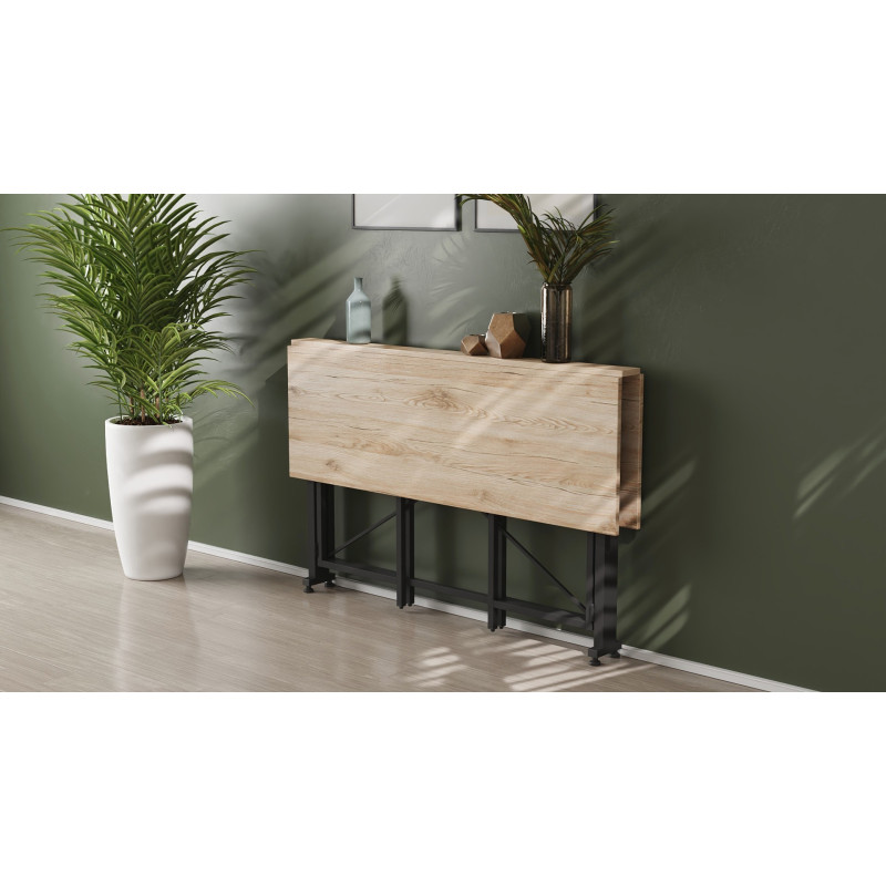 Стіл-книжка трансформер Оріон 3 Ferrum-decor 750x1150x880 Чорний метал ДСП Дуб Сан-Марино 16 мм (FRD-105082)
