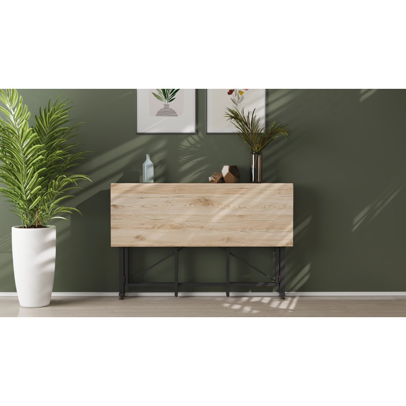 Стіл-книжка трансформер Оріон 3 Ferrum-decor 750x1150x880 Чорний метал ДСП Дуб Сан-Марино 16 мм (FRD-105082)
