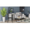 Стол-тумба трансформер Смарт 3/2 с этажеркой Ferrum-decor 1430x1450x600 Черный металл ДСП Бетон 16 мм (FRD-105122)