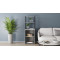 Стол-тумба трансформер Смарт 3/2 с этажеркой Ferrum-decor 1430x1450x600 Черный металл ДСП Бетон 16 мм (FRD-105122)