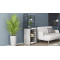 Стол-тумба трансформер Смарт 3/2 с этажеркой Ferrum-decor 1430x1450x600 Черный металл ДСП Бетон 16 мм (FRD-105122)