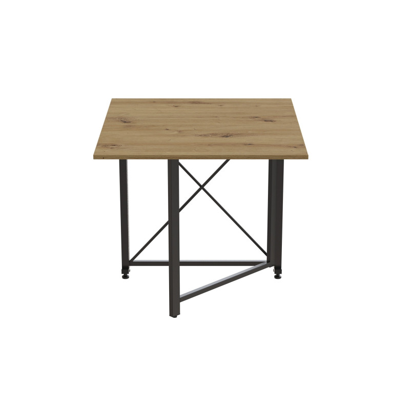 Стол-книжка трансформер Орион 1 Ferrum-decor 750x810x730 Черный металл ДСП Дуб Артизан 16 мм (FRD-104602)