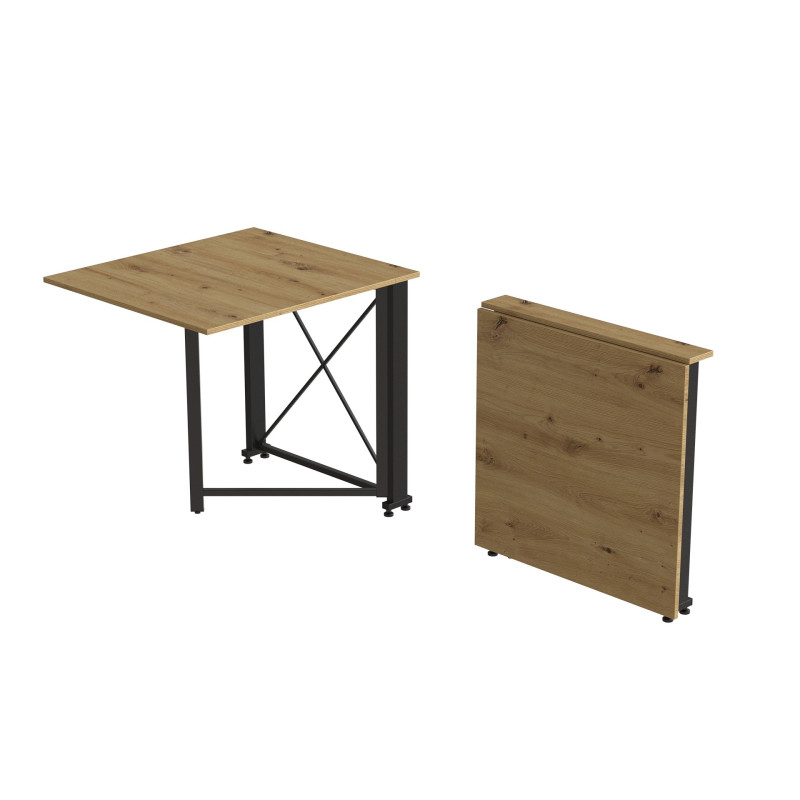 Стол-книжка трансформер Орион 1 Ferrum-decor 750x810x730 Черный металл ДСП Дуб Артизан 16 мм (FRD-104602)