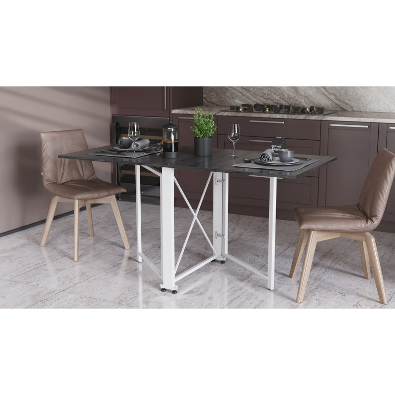 Стол-книжка трансформер Орион 2 Ferrum-decor 750x1520x730 Белый металл ДСП Сосна Кембра 16 мм (FRD-104592)