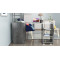 Стол-тумба трансформер Смарт 4/2 с этажеркой Ferrum-decor 1430x1450x600 Черный металл ДСП Сосна Кембра 16 мм (FRD-105132)