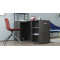 Стол-тумба трансформер Смарт 4/2 с этажеркой Ferrum-decor 1430x1450x600 Черный металл ДСП Сосна Кембра 16 мм (FRD-105132)