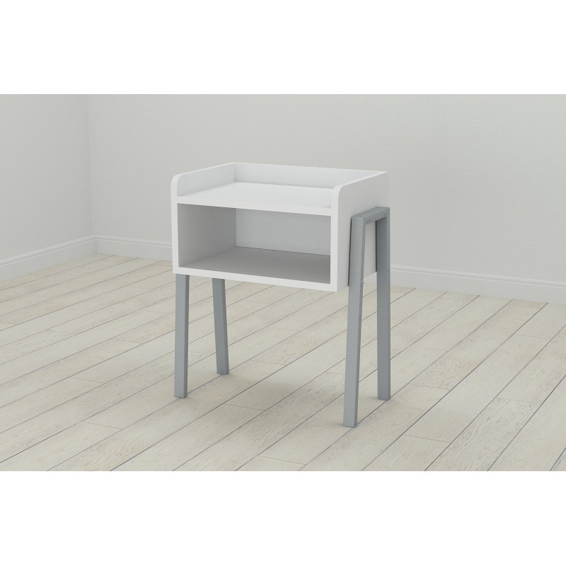 Тумба модульна Ferrum-decor Джузі 540x450x320 метал Сірий ДСП Біле 16 мм (FRD-102982)