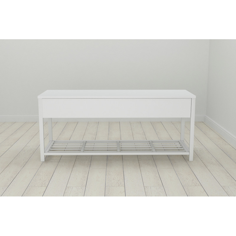 Банкетка з ящиком Ferrum-decor Дрейк 1 550x1000x400 метал Білий ДСП Біле 16 мм (FRD-103052)