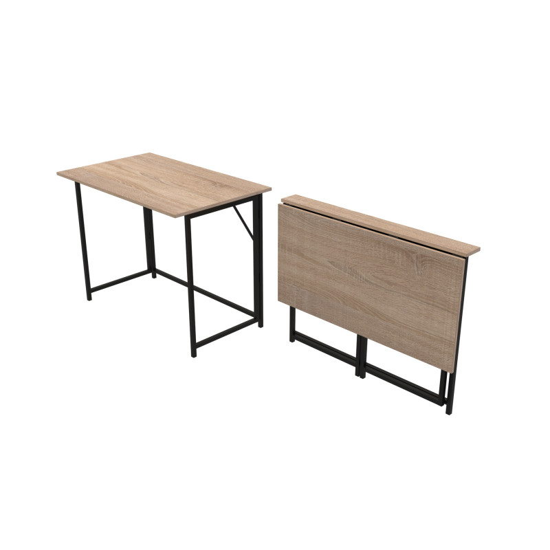 Стіл розкладний Моріс Ferrum-decor 750x1000x600 Чорний метал ДСП Дуб Сонома 16 мм (FRD-104672)